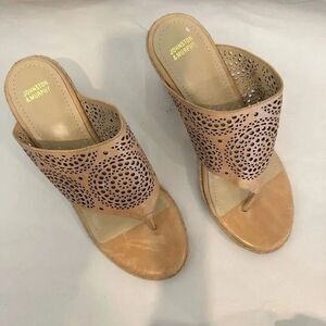 Johnston & Murphy Leather Wedge Tan Size 9
